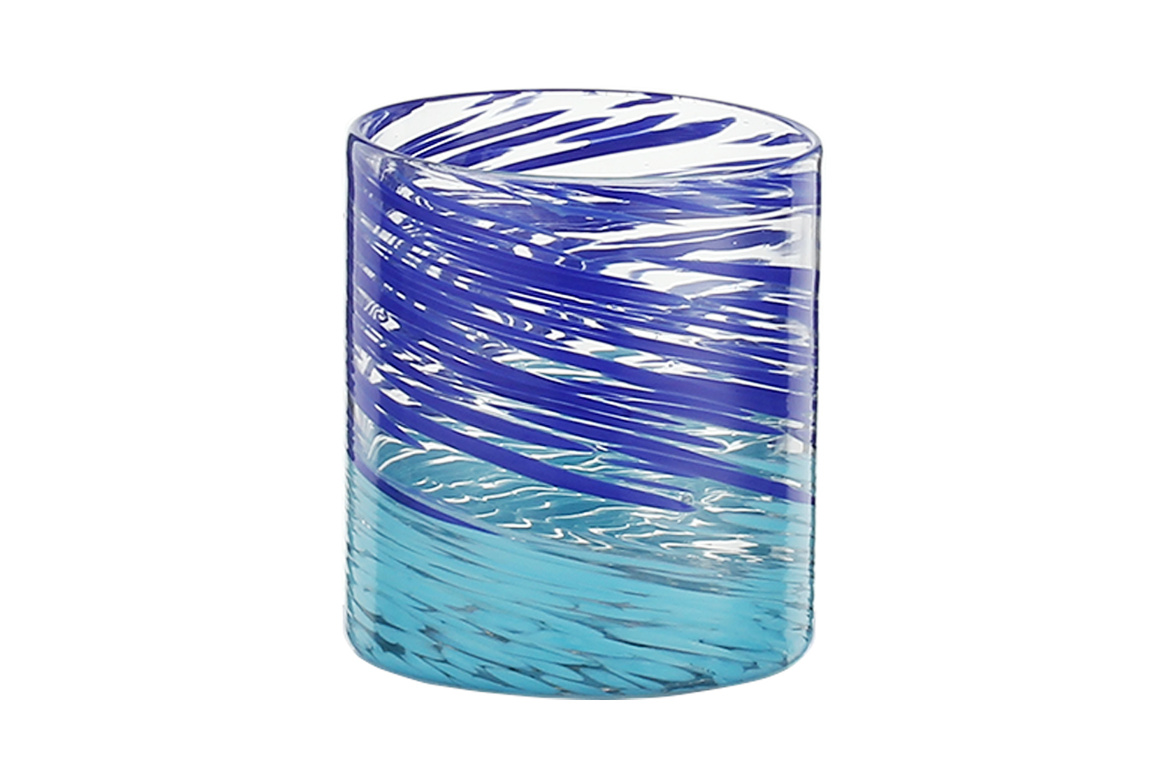 SET07682 Two color whirlwind wine glass set