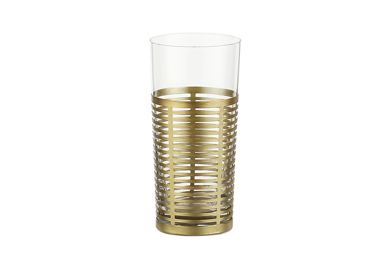 SET07500 Gold black iron art glassware set