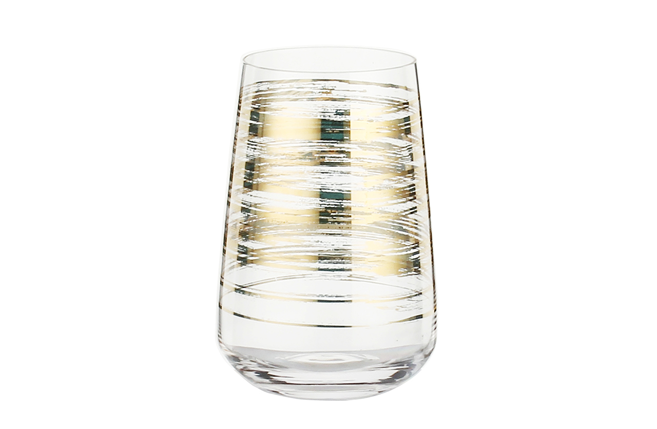SET07134 Glassware set with gold decals decorate