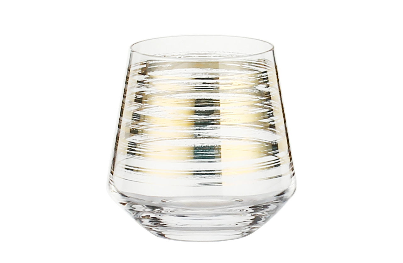 SET07134 Glassware set with gold decals decorate