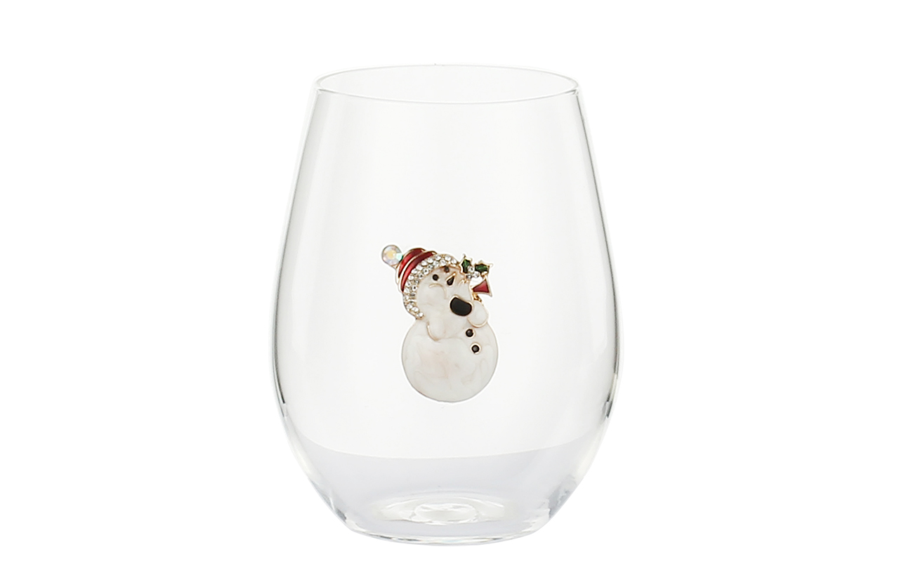 SET07683 Drinking glass set with Christmas design color pattern patch on glassware for home usage