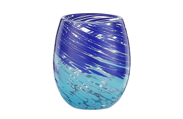 SET07682 Two color whirlwind wine glass set